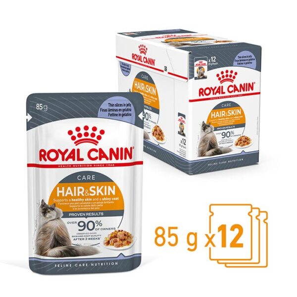 Care Hair & Skin Jelly Cat Food Pouch 85g x 12 - Image 3