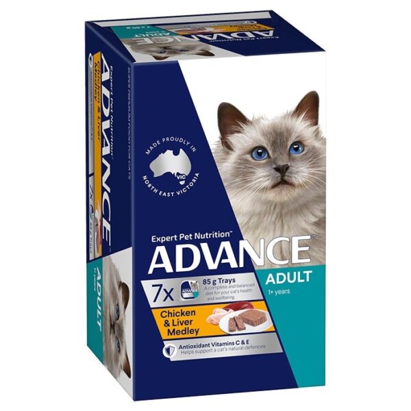 Adult Wet Cat Food Chicken & Liver Medley 7x85g Trays - Image 2