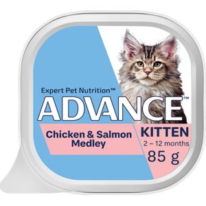 Kitten Wet Cat Food Chicken & Salmon Medley 7x85g Trays