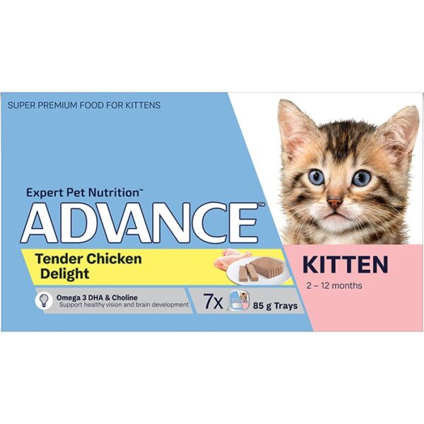 Kitten Wet Cat Food Tender Chicken Delight 7x85g Trays