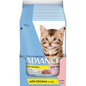 Kitten Wet Cat Food with Chicken in Jelly 12x85g Pouches