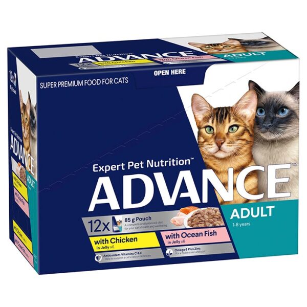 Adult Multipack Wet Cat Food with Chicken & Ocean Fish in Jelly 12x85g - Image 2