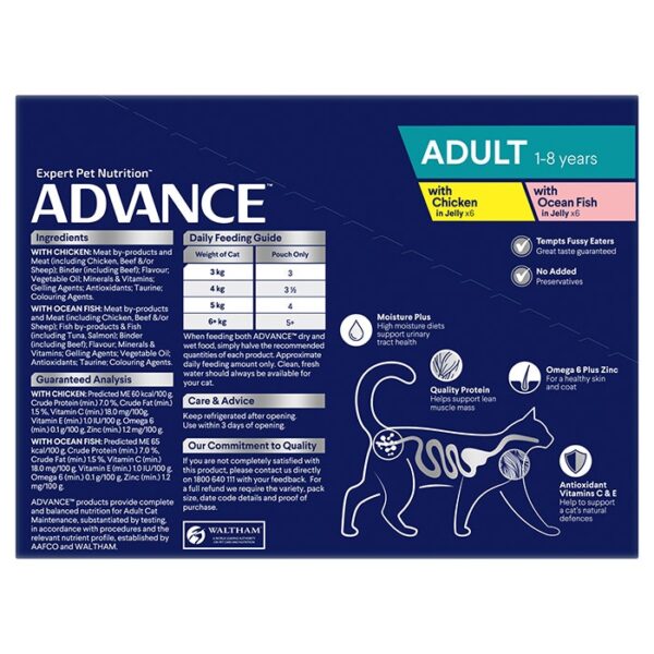 Adult Multipack Wet Cat Food with Chicken & Ocean Fish in Jelly 12x85g - Image 8