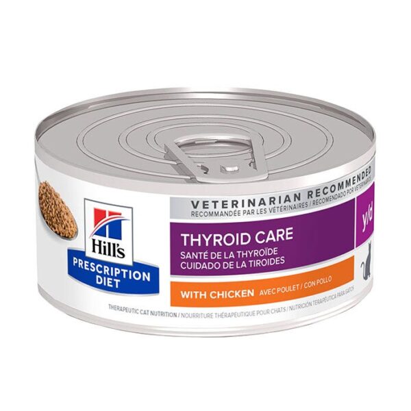 Y/D Thyroid Care Chicken Adult Cat Wet Food Can 156g x 24 - Image 2