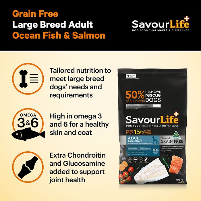 Grain Free Salm and Fish Large Adt Dog Food 15kg - Image 5