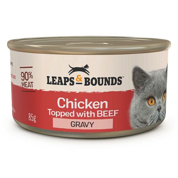 Chicken Top with Beef in Gravy Cat Can 85g x 12