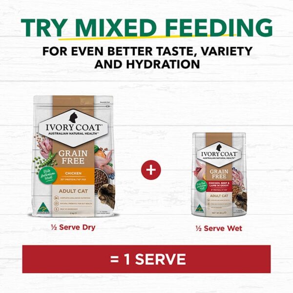 Grain Free Chicken Beef & Lamb Adult Cat Food Pouch 85g x 48 - Image 8