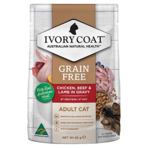 Grain Free Chicken Beef & Lamb Adult Cat Food Pouch 85g x 48
