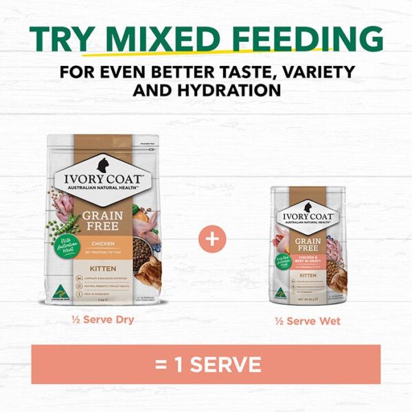 Grain Free Chicken & Beef Kitten Food Pouch 85g x 12 - Image 8