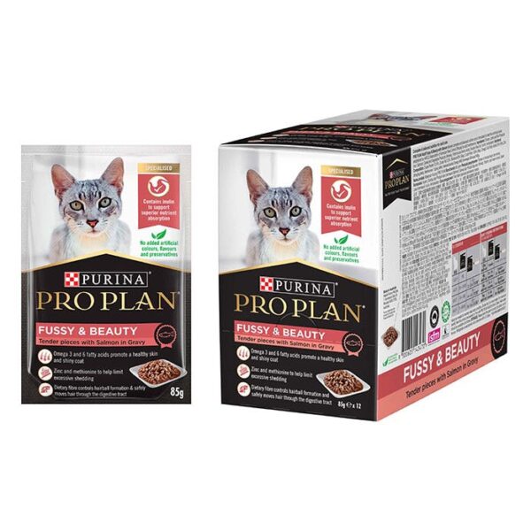 Fussy & Beauty Adult Cat Food Pouch 85g x 12 - Image 2