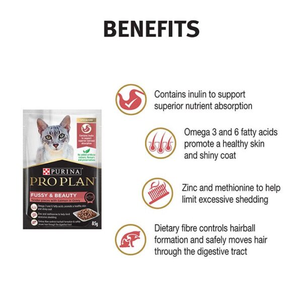 Fussy & Beauty Adult Cat Food Pouch 85g x 12 - Image 3