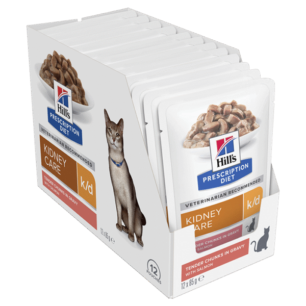 K/D Kidney Care Salmon Cat Wet Food Pouch 85g x 12 - Image 3