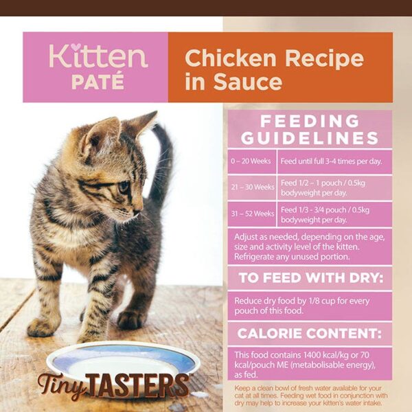 Tiny Tasters Chicken Pate Kitten Pouch 50g x 12 - Image 4