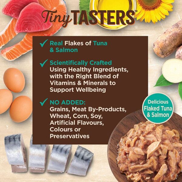 Tiny Tasters Tuna Salmon Broth Cat Pouch 50g x 12 - Image 4