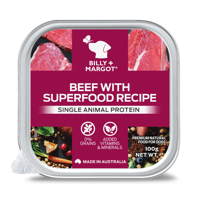 Beef Superfood Adult Dog Food Tray 100g x 9