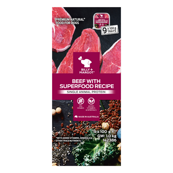 Beef Superfood Adult Dog Food Tray 100g x 9 - Image 2