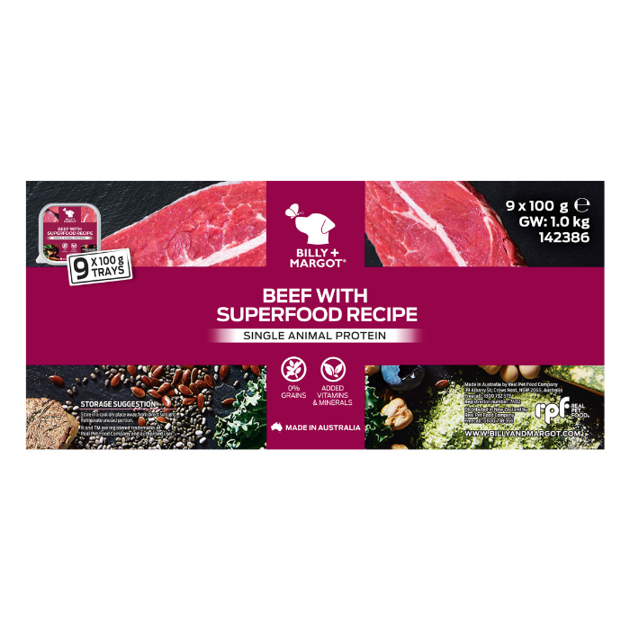 Beef Superfood Adult Dog Food Tray 100g x 9 - Image 5