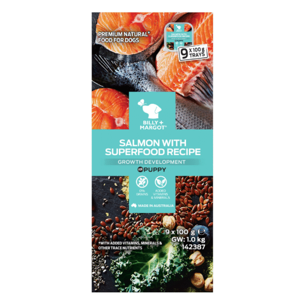 Salmon Superfood Puppy Food Tray 100g x 9 - Image 2