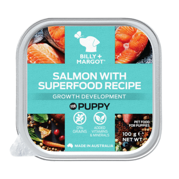 Salmon Superfood Puppy Food Tray 100g x 9