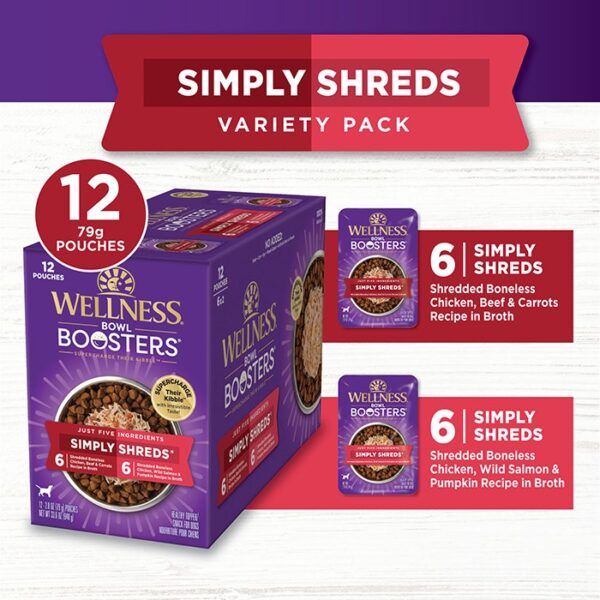 Simply Shreds Booster Variety Dog Pouch 79g-12pk - Image 8