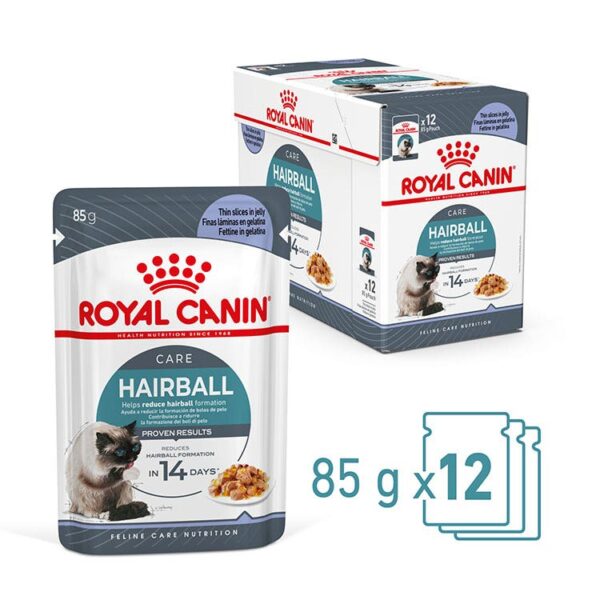 Care Hairball Jelly Adult Wet Cat Food Pouch 85g x 12 - Image 2