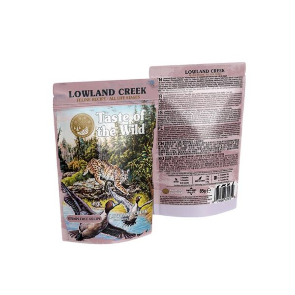 Lowland Creek Chunks in Gravy Wet Cat Food Pouch 85g x 12 - Image 2