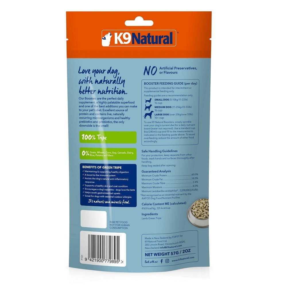 Freeze Dried Lamb Green Tripe Boost Adult Dog Food 57g