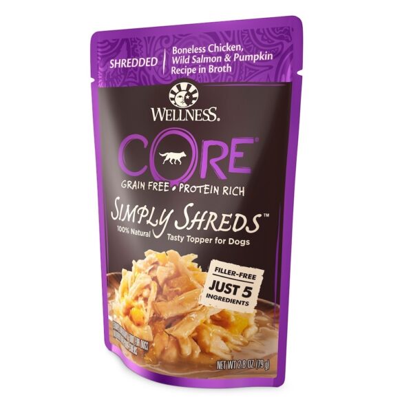 Simply Shreds Chicken Salmon & Pumpkin Dog Pouch 79g x12 - Image 3