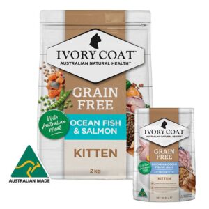 Grain Free Ocean Fish & Salmon Kitten Food 2kg & Pouch 85g x 12