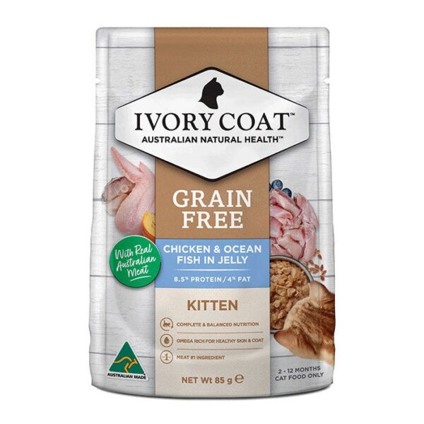 Grain Free Chicken & O Fish Kitten Pouch 85g x 48 - Image 3