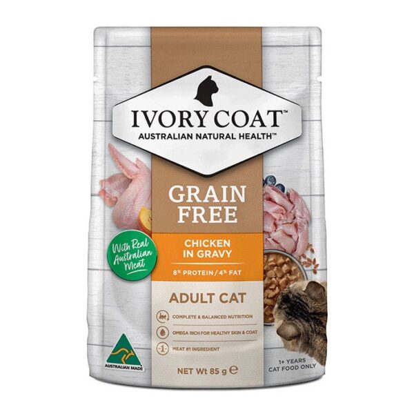 Grain Free Chicken Gravy Adult Cat Pouch 85g x 12 - Image 5