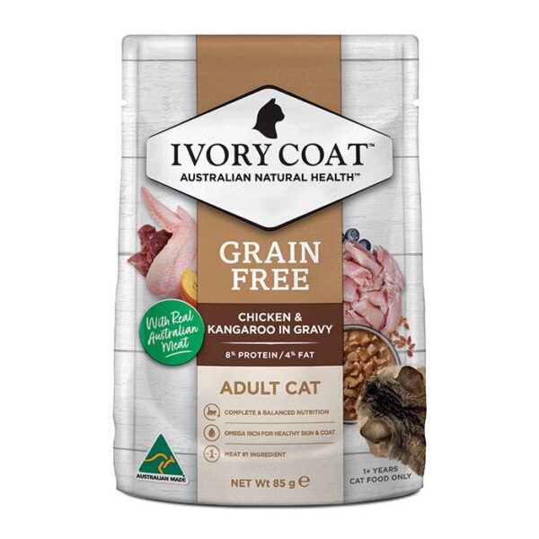 Grain Free Chicken & Roo Adult Cat Pouch 85g x 48 - Image 4