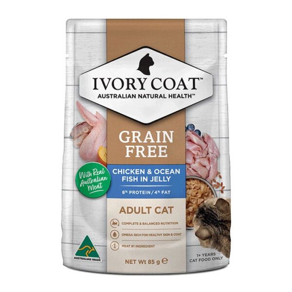 Grain Free Chicken & Ocean Fish Adult Pouch 85g x 12 - Image 3