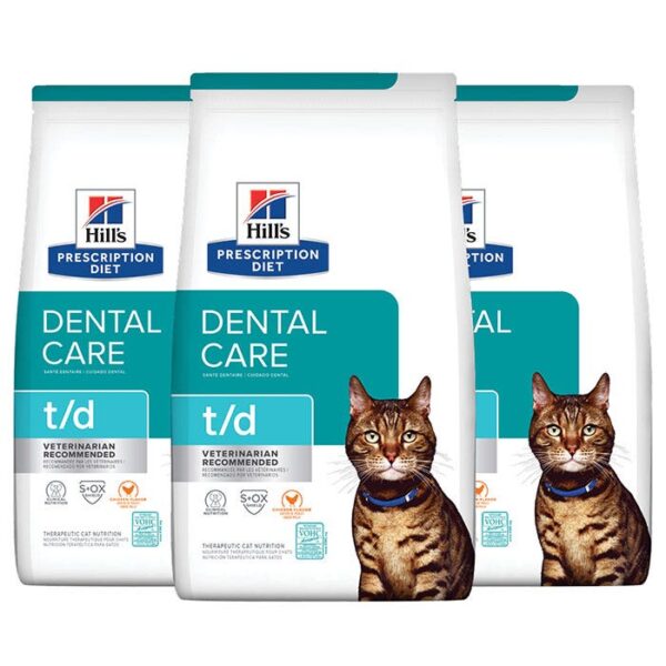 T/D Dental Care Adult Cat Food 3kg x 3