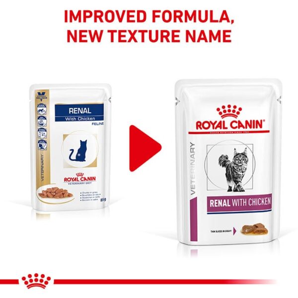 Renal Chicken Adult Cat Wet Food Pouch 85g x 12 - Image 2